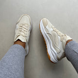 Farah Contrast Running Trainers - Beige