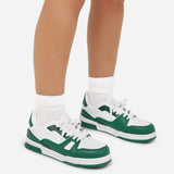 Elvie Lace Up Trainers - Forest Green