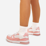 Elvie Lace Up Trainers - Pink