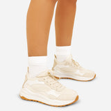 Farah Contrast Running Trainers - Beige