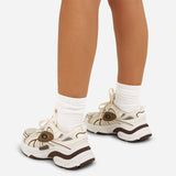 Trendsetter Chunky Neutral Brown Detail Chunky Sole Trainers