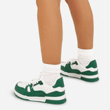 Elvie Lace Up Trainers - Forest Green